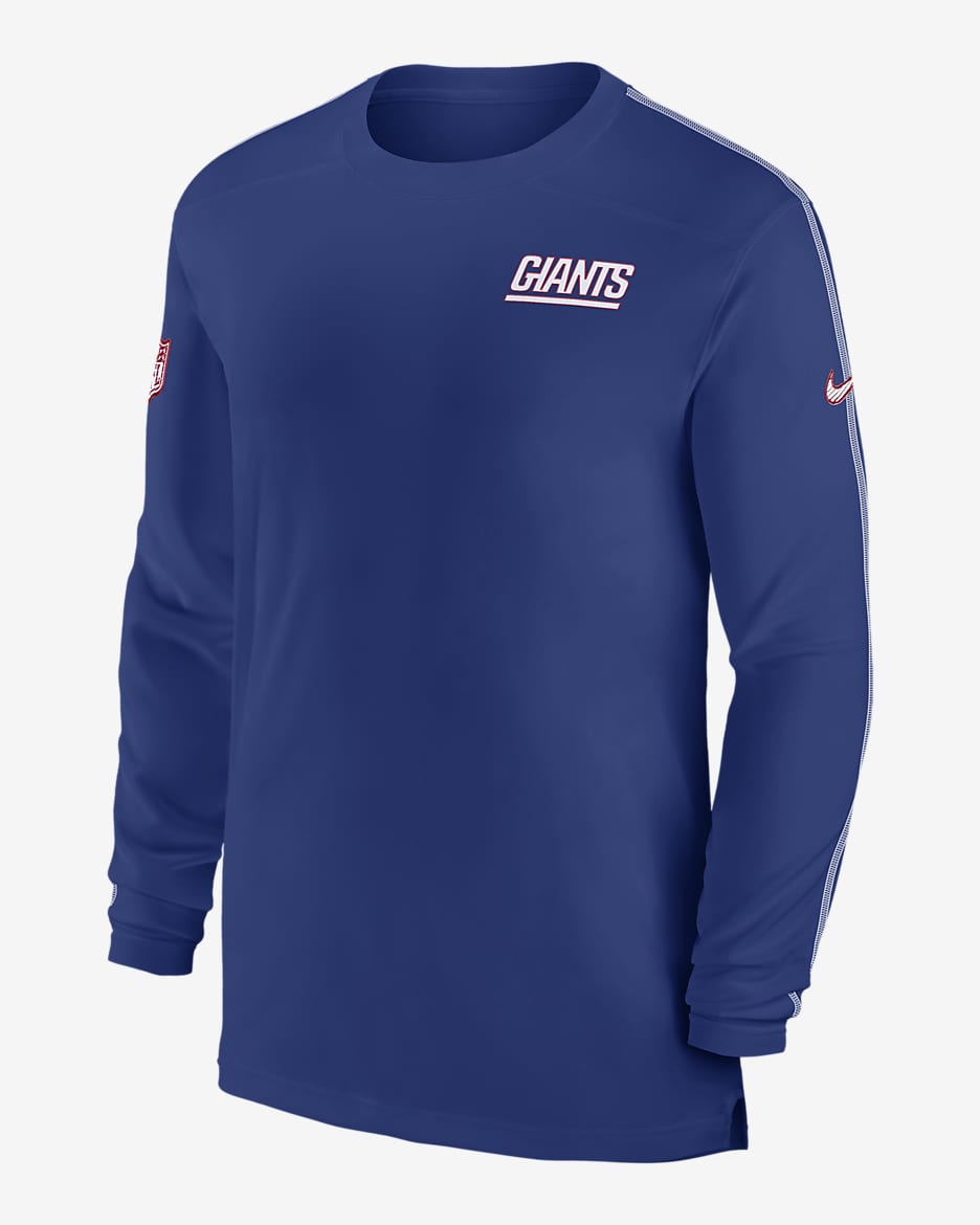 New York Giants Sideline Coach Men's Nike Dri-FIT NFL Long-Sleeve Top - Royal