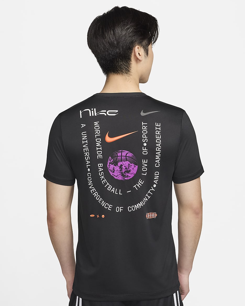 ナイキ メンズ Dri-FIT バスケットボール Tシャツ - ブラック