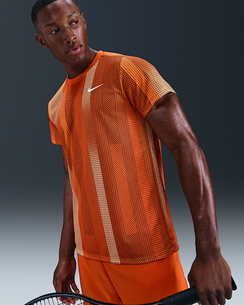 NikeCourt Victory Men's Dri-FIT Tennis Top - Campfire Orange/White