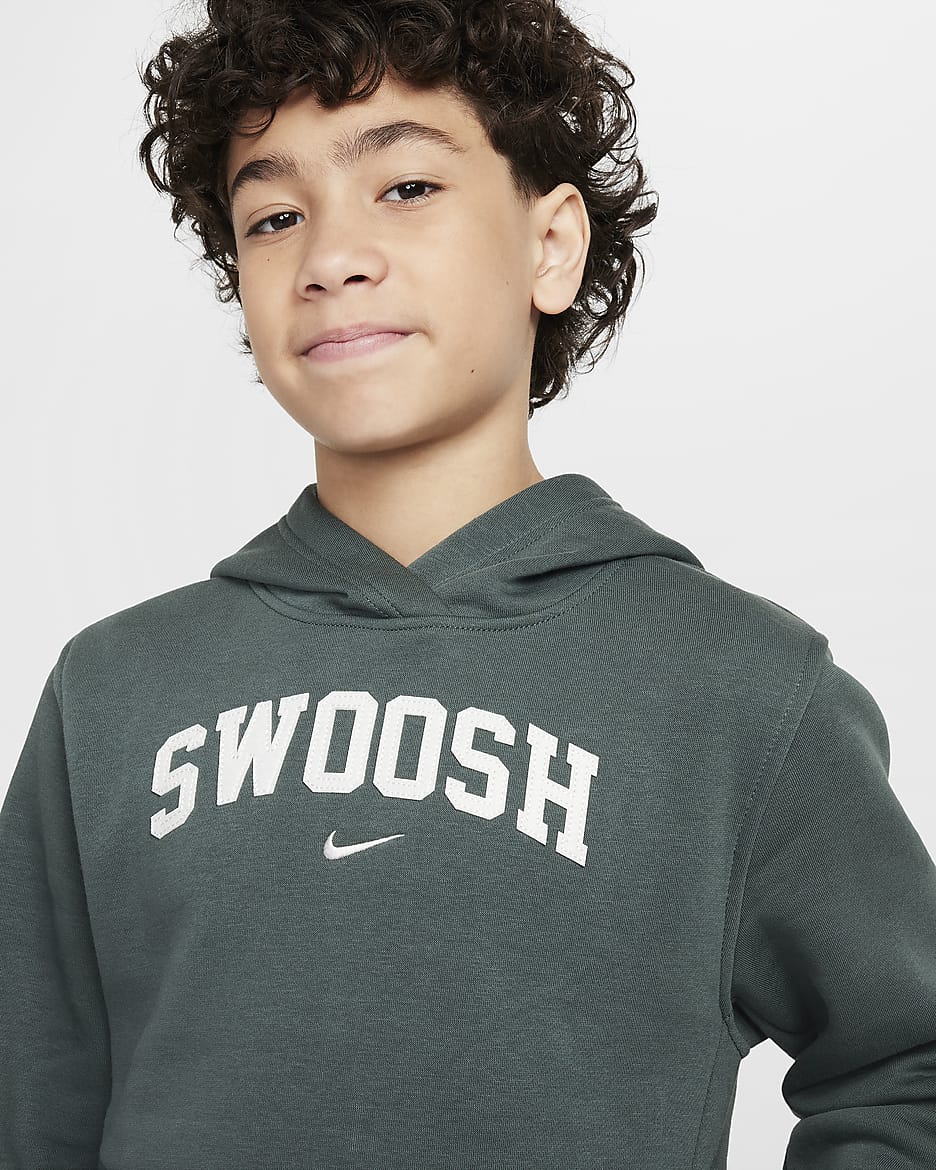 Sudadera con gorro para niños talla grande Nike Sportswear Club Fleece - Verde vintage/Vela