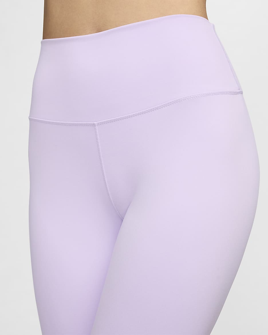 Nike One 7/8-legging met hoge taille voor dames - Lilac Bloom/Zwart