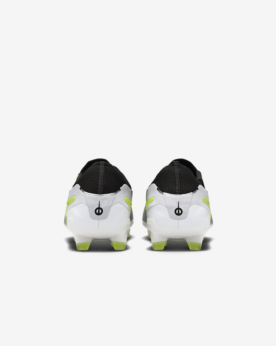 Tacos de fútbol de corte low para terreno firme Nike Tiempo Legend 10 Pro - Plata metalizado/Volt/Negro