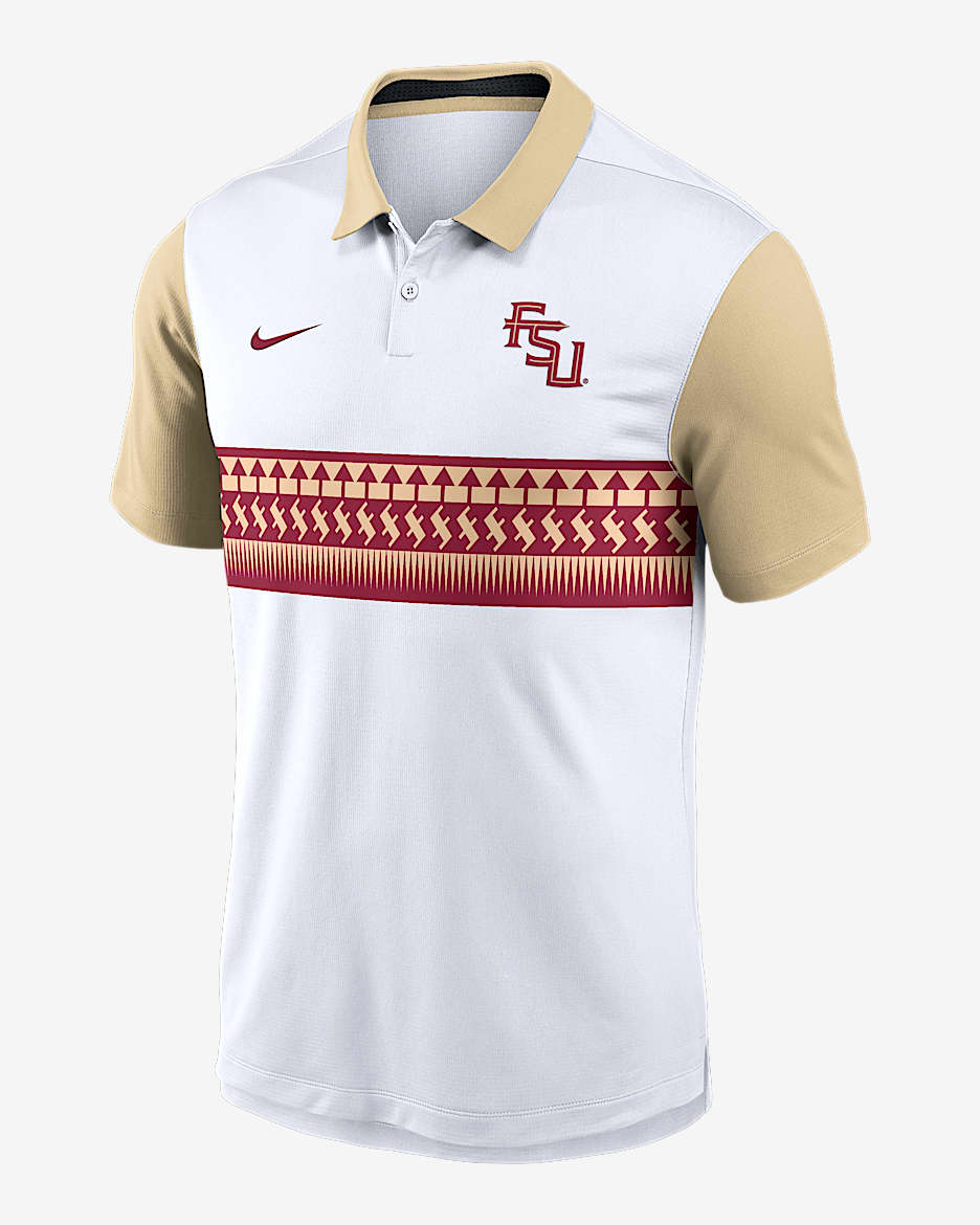 Florida State Athletic Prep Vapor Alt Logo Men's Nike Dri-FIT College Polo - White