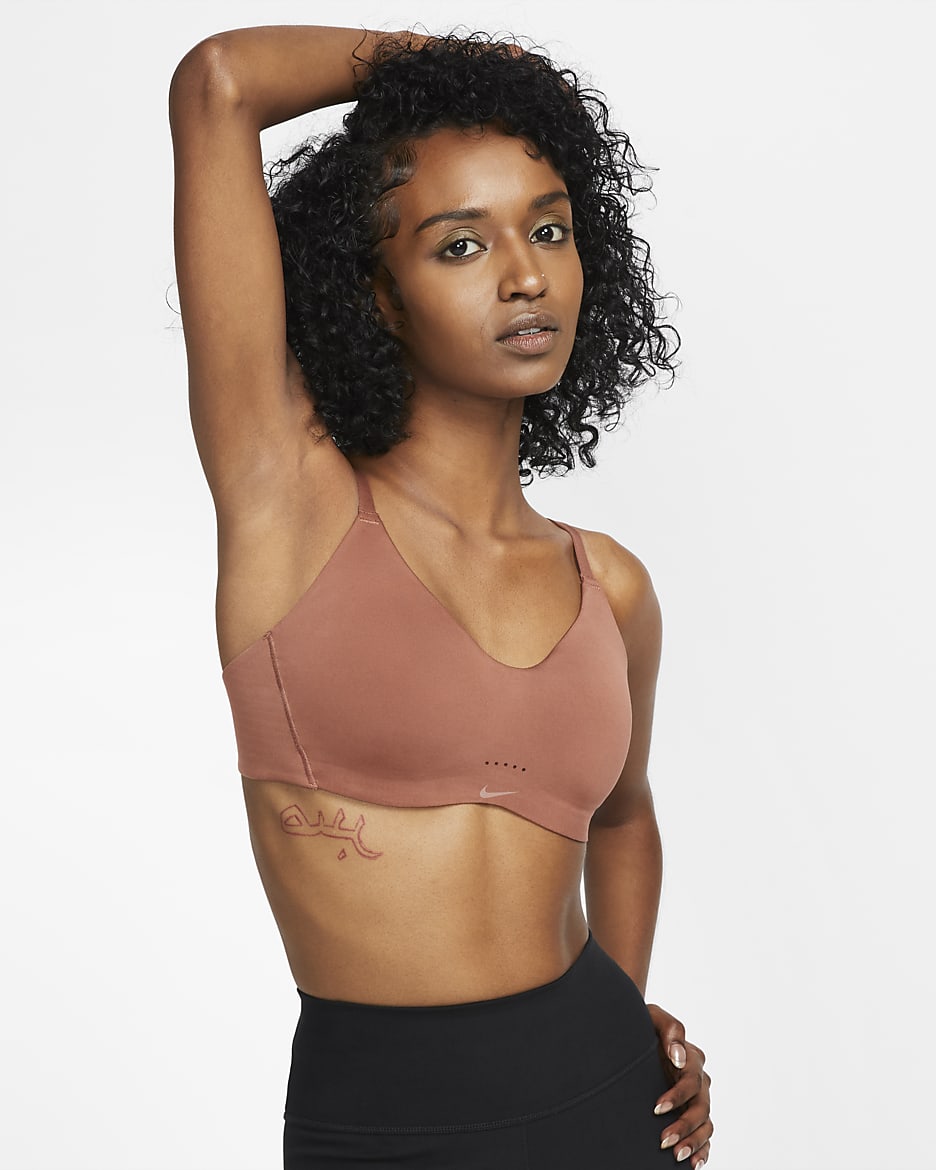 Nike Alate Minimalist Women's Light-Support Padded Sports Bra - Red Bark/Red Bark/Cacao Wow