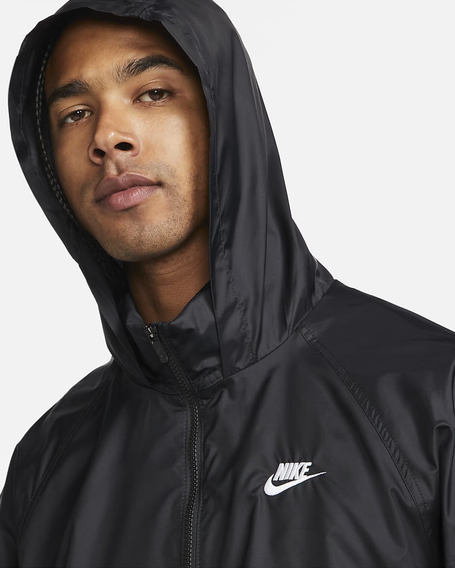 Chamarra tipo anorak para hombre Nike Windrunner - Negro/Blanco