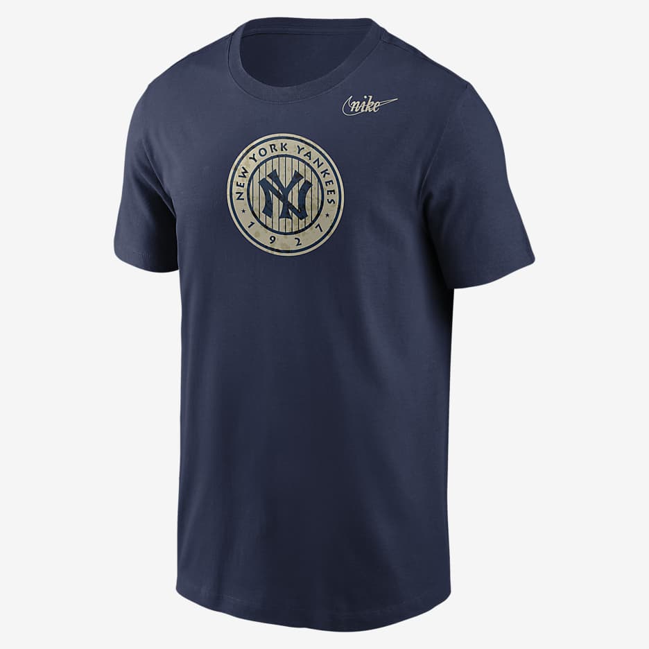Nike Cooperstown Distressed Tri-Blend (MLB New York Yankees) Men's T-Shirt - Midnight Navy