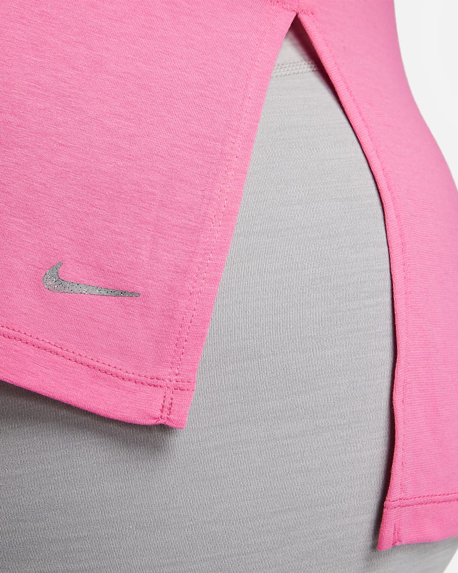 Nike Yoga Dri-FIT Women's Long-Sleeve Top (Plus Size) - Pinksicle/Particle Grey