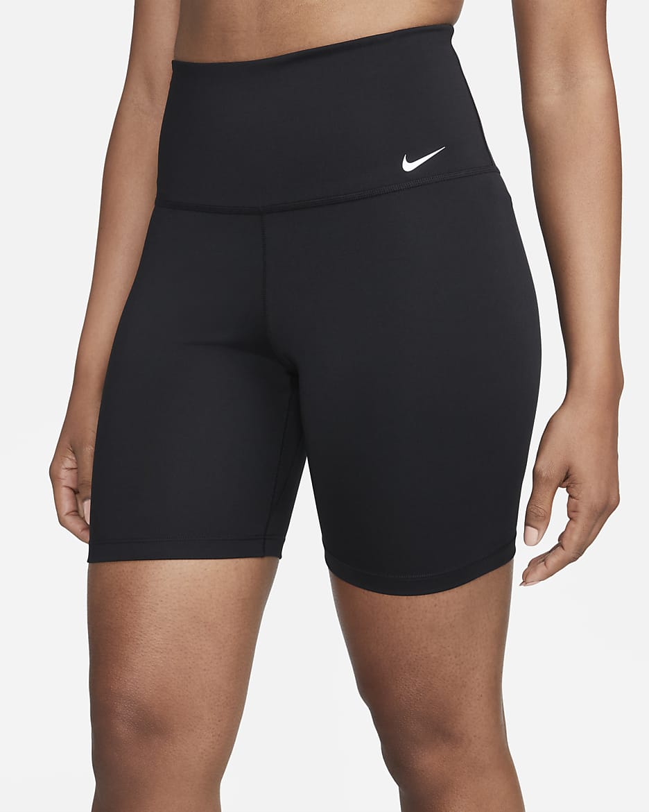 Cycliste taille haute 18 cm Nike Dri-FIT One pour femme - Noir/Blanc