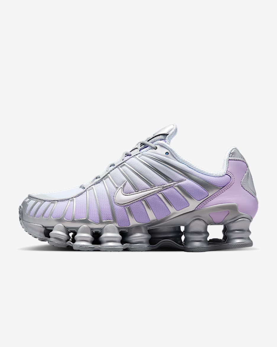 Nike Shox TL-sko til kvinder - Metallic Platinum/Flat Silver/Hydrangeas/hvid