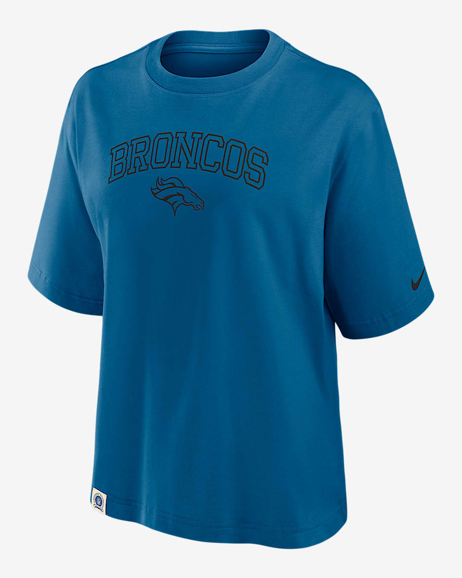 Denver Broncos Arch Boxy Women's Nike NFL T-Shirt - Dark Marina Blue