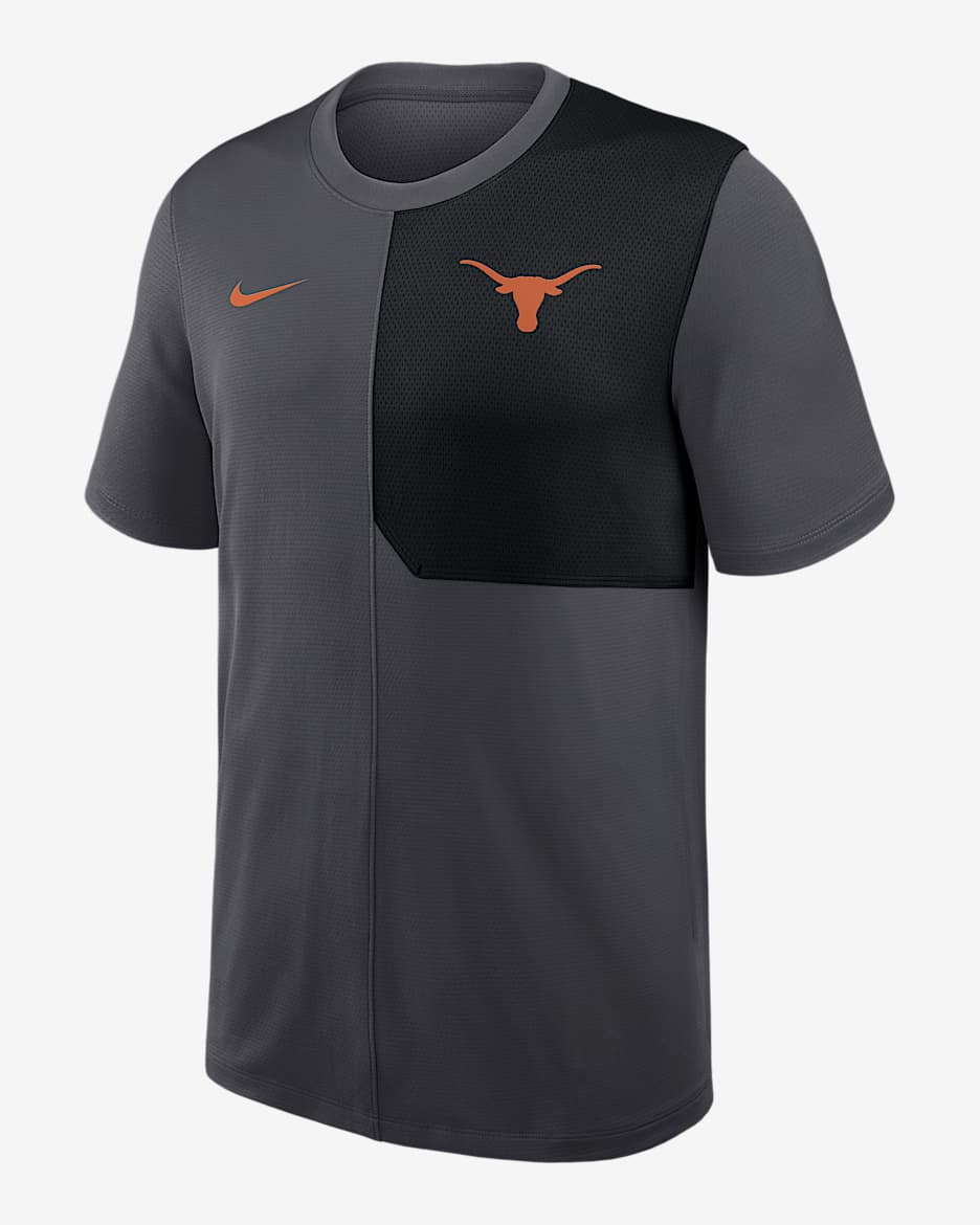 Playera universitaria Nike Dri-FIT para hombre Texas Sideline Coach - Antracita