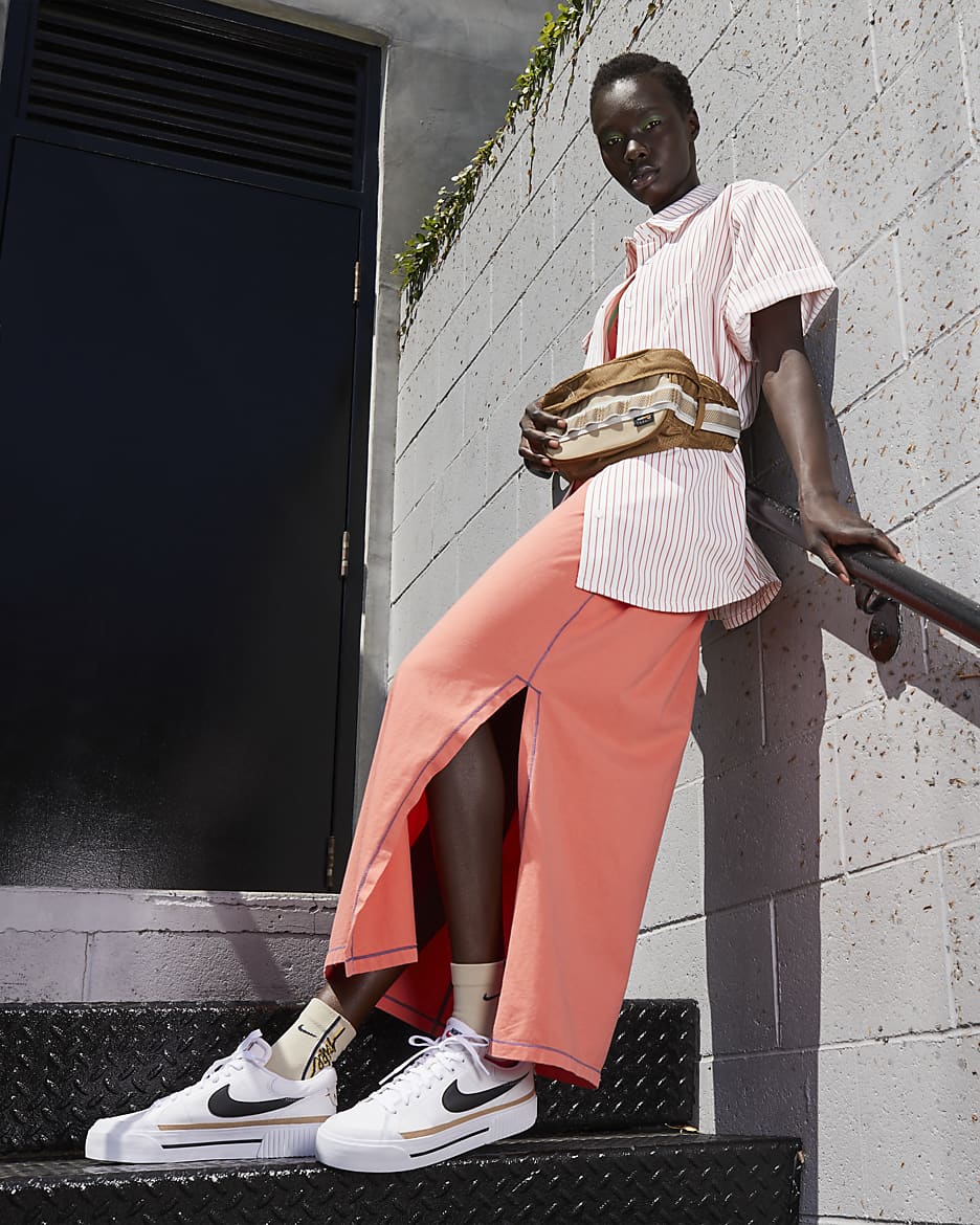 Nike Court Legacy Lift-sko til kvinder - hvid/Hemp/Team Orange/sort