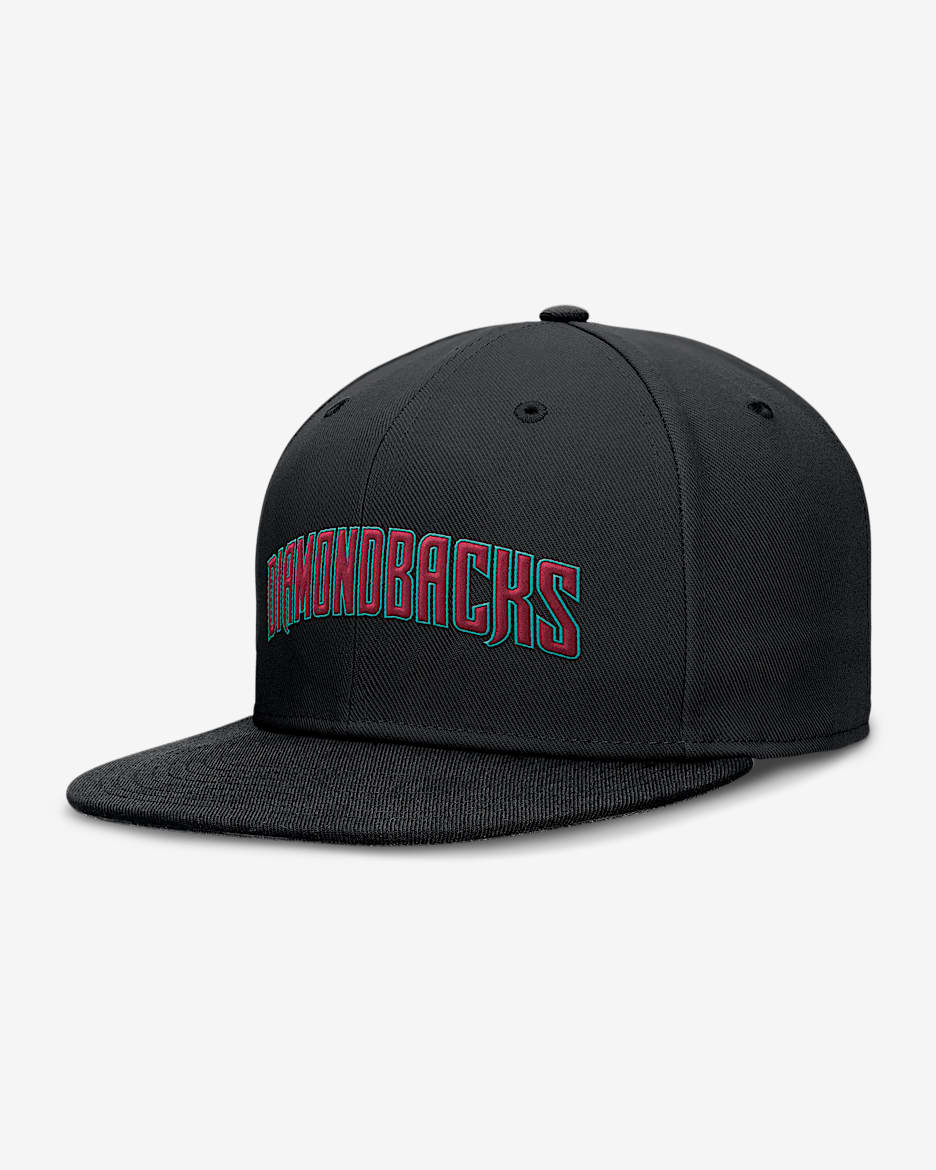 Gorra Nike Dri-FIT de la MLB ajustada para hombre Arizona Diamondbacks True - Negro