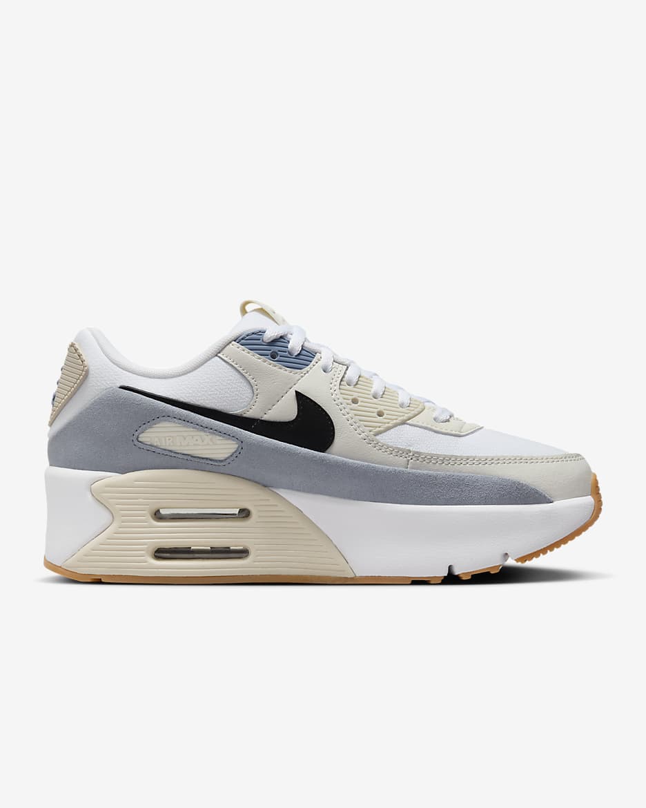 รองเท้าผู้หญิง Nike Air Max 90 LV8 - ขาว/Ashen Slate/Light Orewood Brown/ดำ