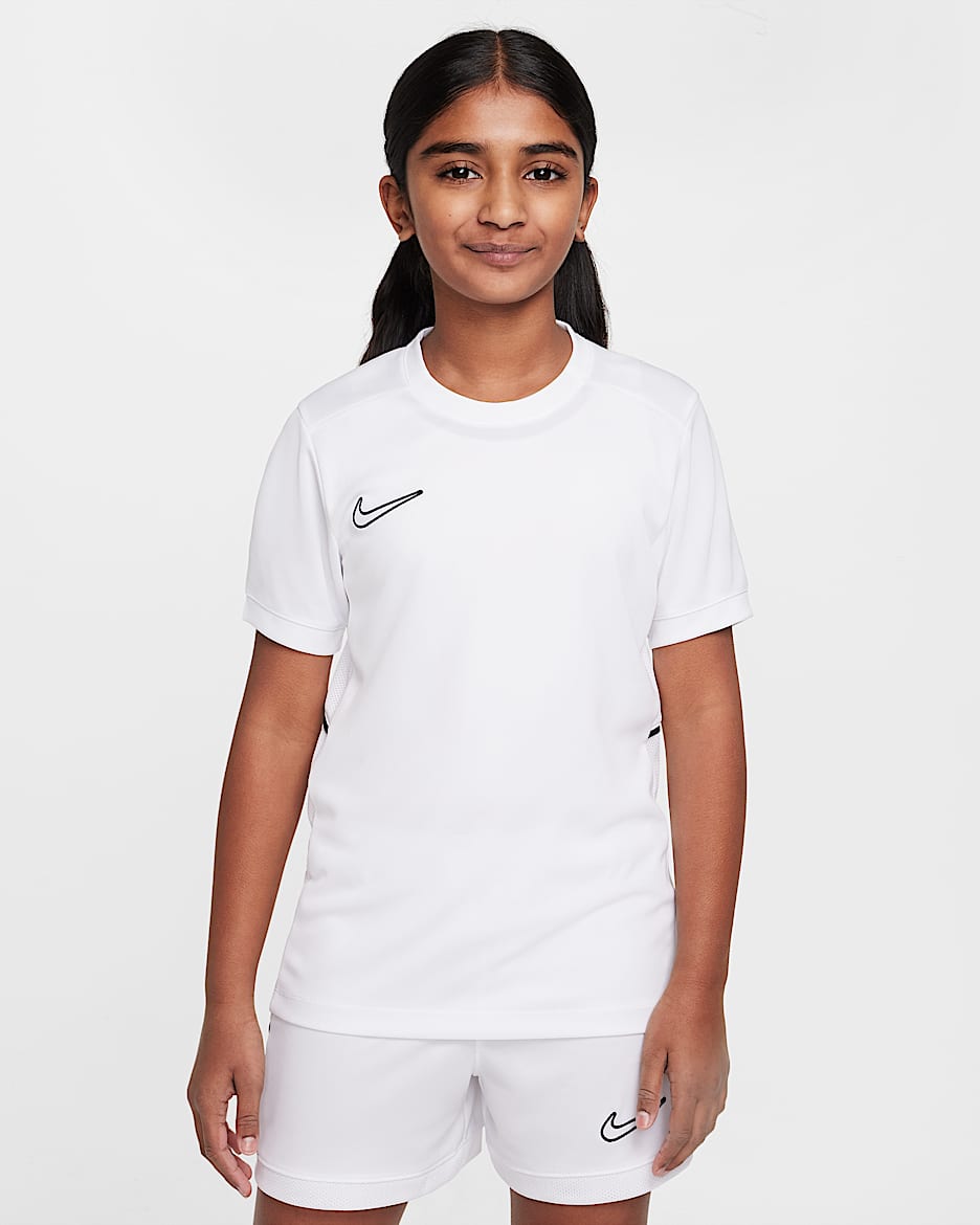 Nike Academy Older Kids' Dri-FIT Football Top - White/White/Black/Black