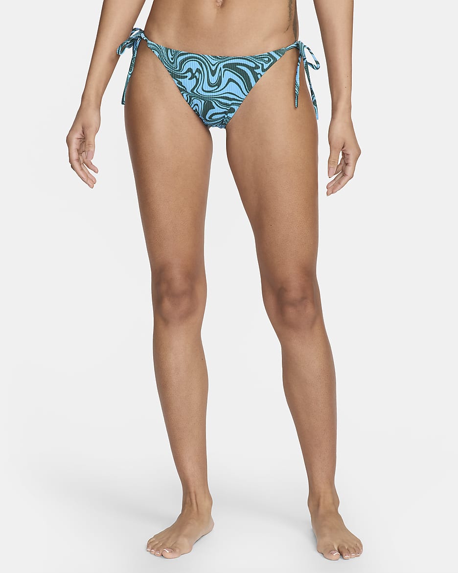 Nike Swim Swirl Women's String Bikini Bottom - Aquarius Blue