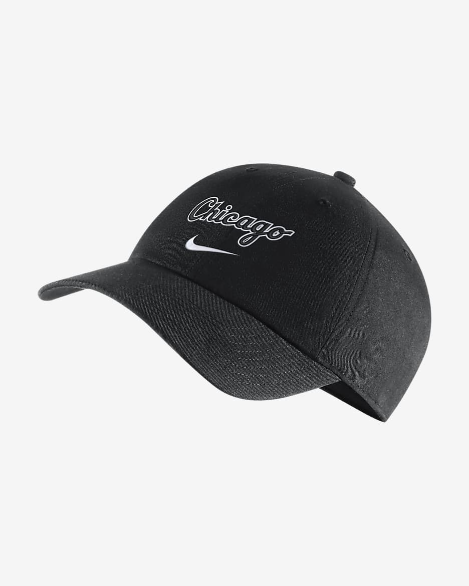 Nike Heritage86 Swoosh (MLB Chicago White Sox) Adjustable Hat - Black