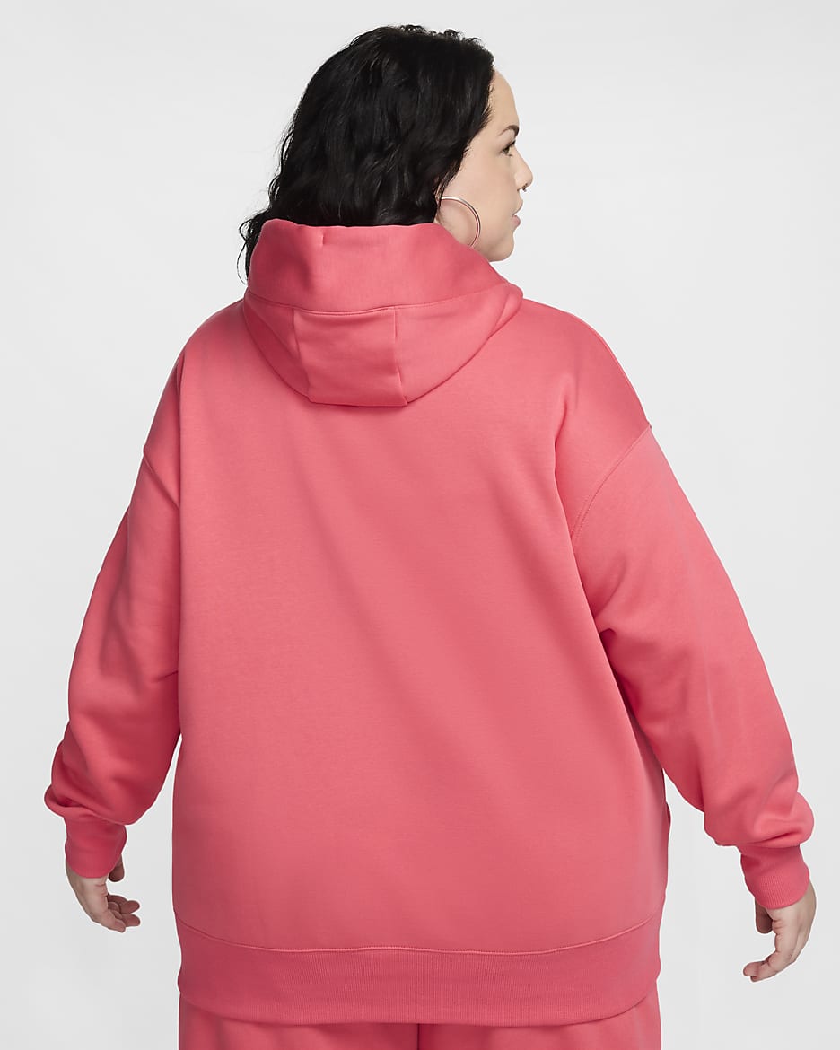 Sweat à capuche oversize Nike Sportswear Phoenix Fleece pour femme (grande taille) - Aster Pink/Sail