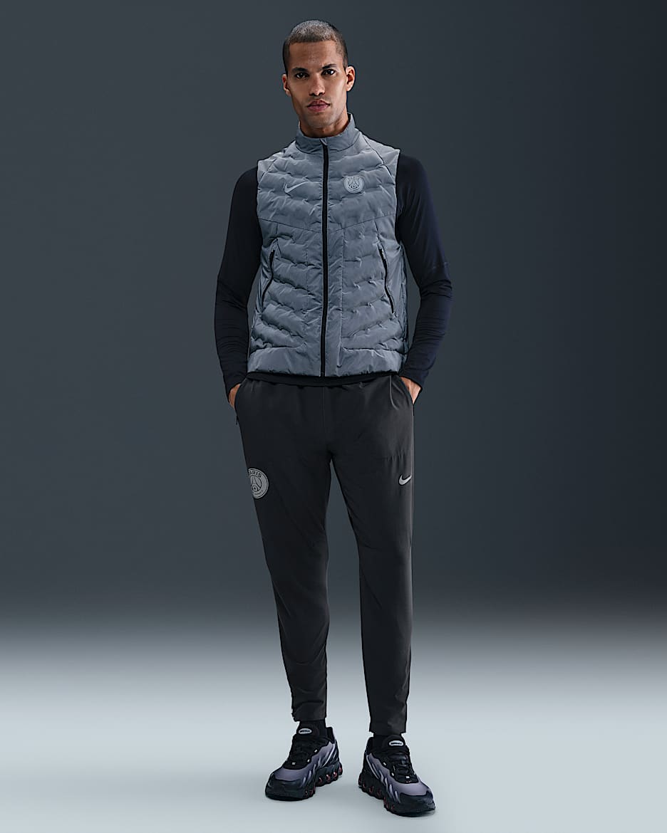 Paris Saint-Germain Phenom Elite Nike Dri-FIT vevd fotballbukse til herre - Anthracite/Particle Grey