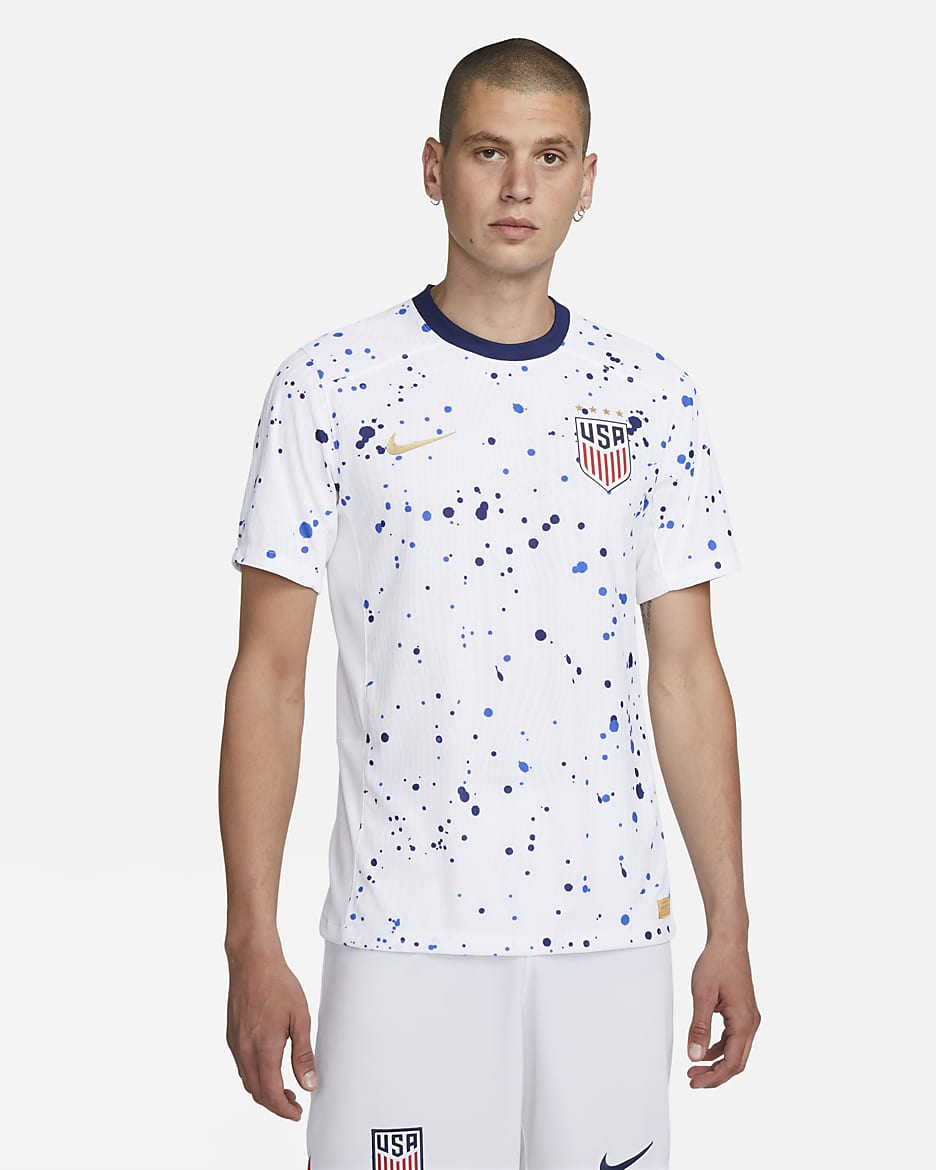 U.S. 2023 Match Home Men's Nike Dri-FIT ADV Soccer Jersey - White/Loyal Blue/Metallic Gold