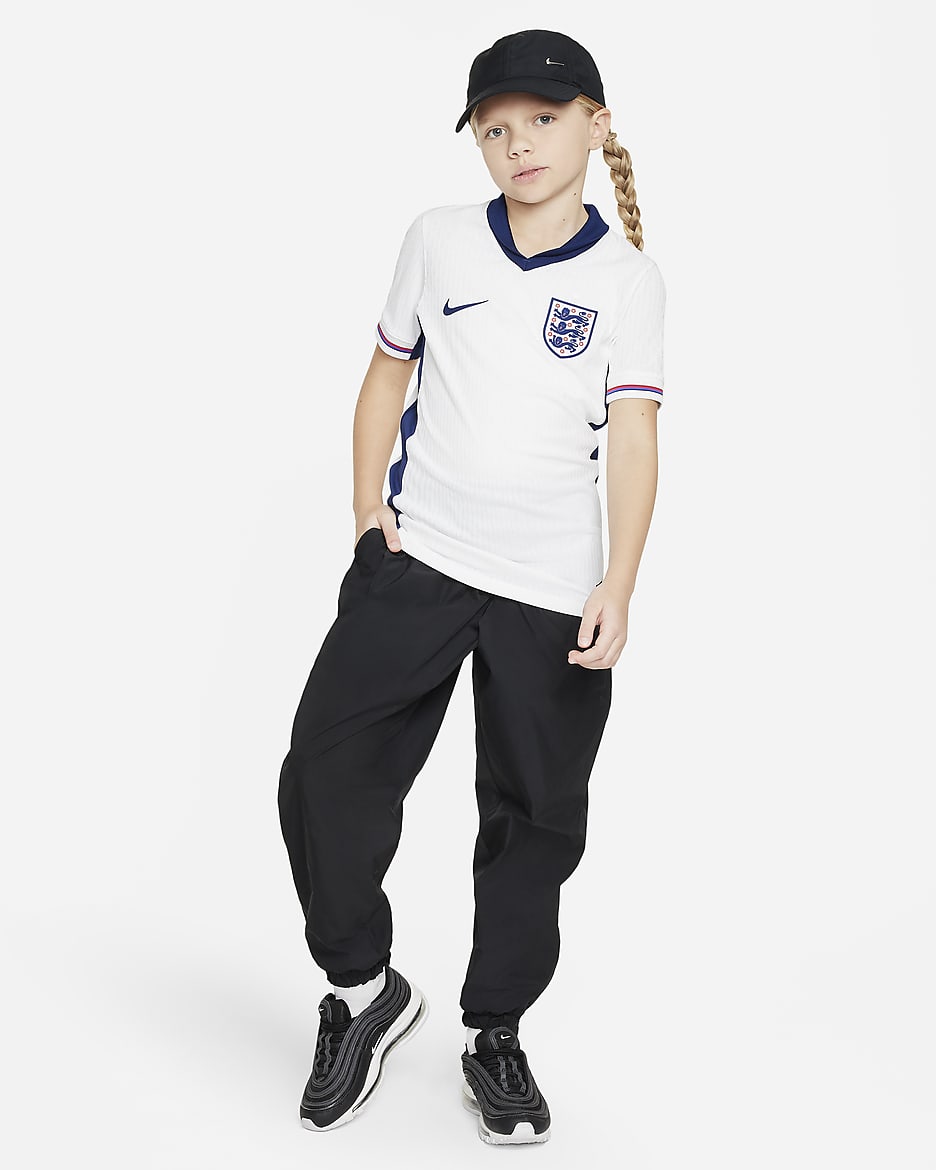 England (Men's Team) 2024/25 Match Home Older Kids' Nike Dri-FIT ADV Football Authentic Shirt - White/Blue Void