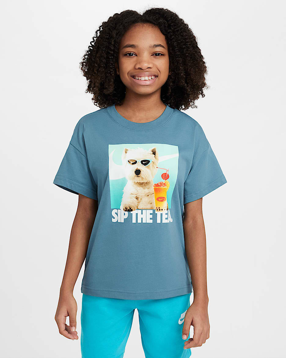 T-shirt Nike Sportswear pour ado (fille) - Smokey Blue