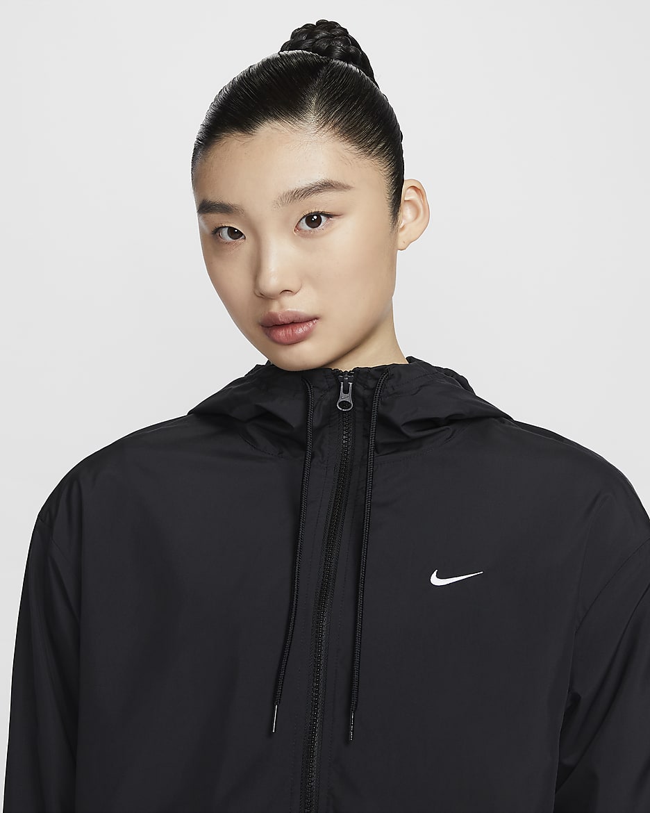 Nike Sportswear Classic Wovens Women's Loose UV Protection Hooded Jacket - Black/White