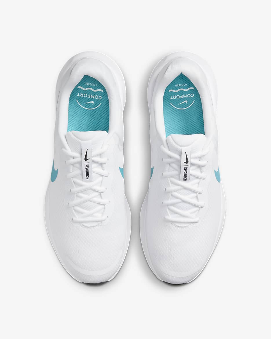 Tenis para correr en pavimento para hombre Nike Revolution 7 - Blanco/Platino puro/Cactus empolvado