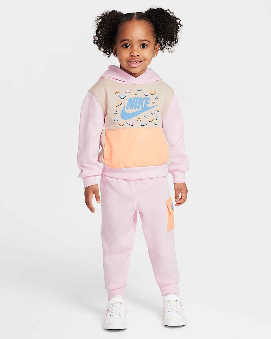 Nike Toddler 2-Piece Keep Climbing French Terry Pullover Hoodie Set - Pink Foam