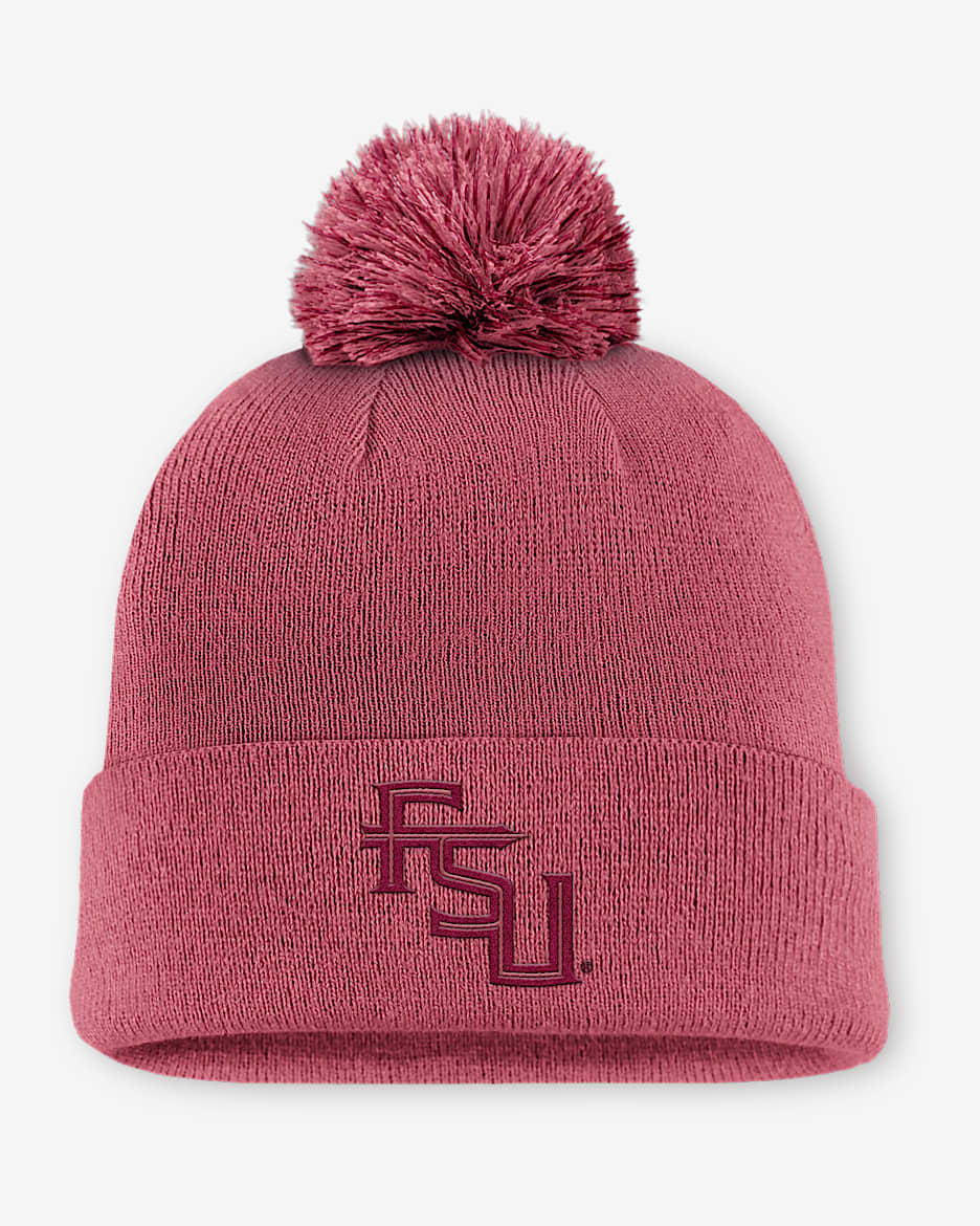 Florida State Primetime Campus Toned Men's Nike College Cuffed Pom Beanie - Pink