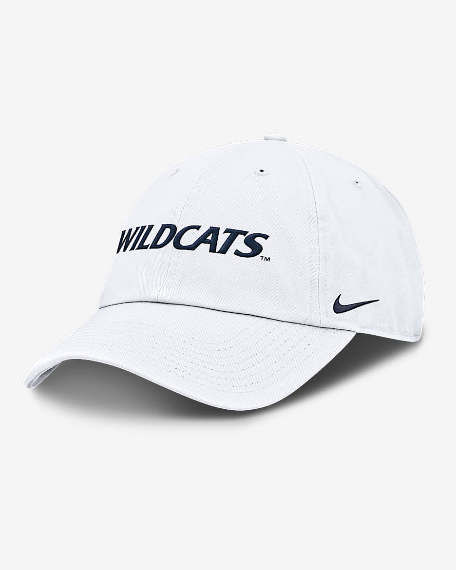 Gorra universitaria Nike ajustable para hombre Arizona Wildcats Core Club Mascot Wordmark - Blanco