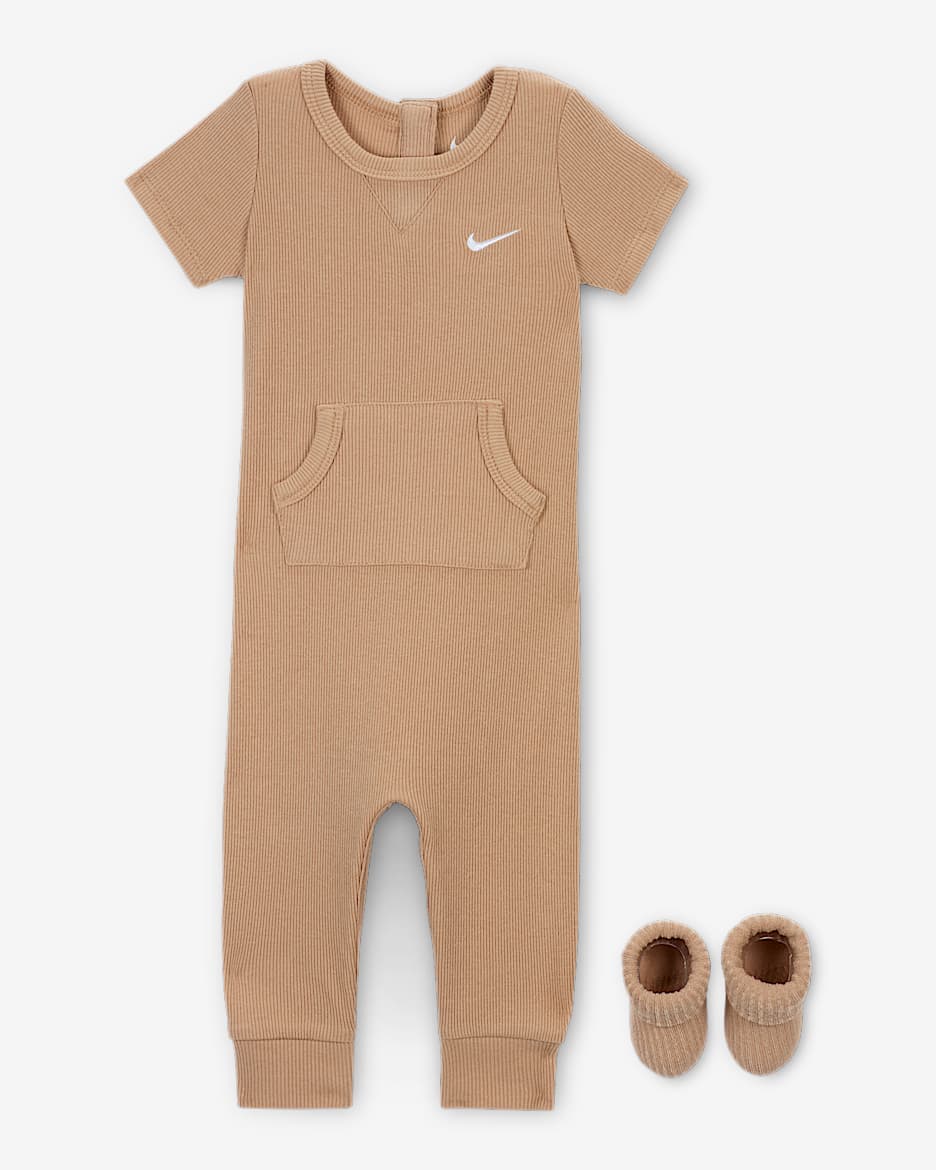 Conjunto de enterito y calcetines de tejido Knit de canalé para bebé Nike - Cáñamo