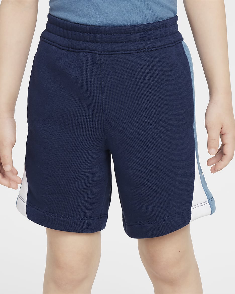 Conjunto de shorts de 2 piezas de tejido Fleece para preescolar Nike Air - Azul marino medianoche