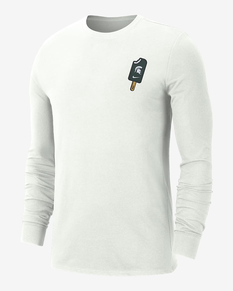 Michigan State Men's Nike College Long-Sleeve T-Shirt - Summit White