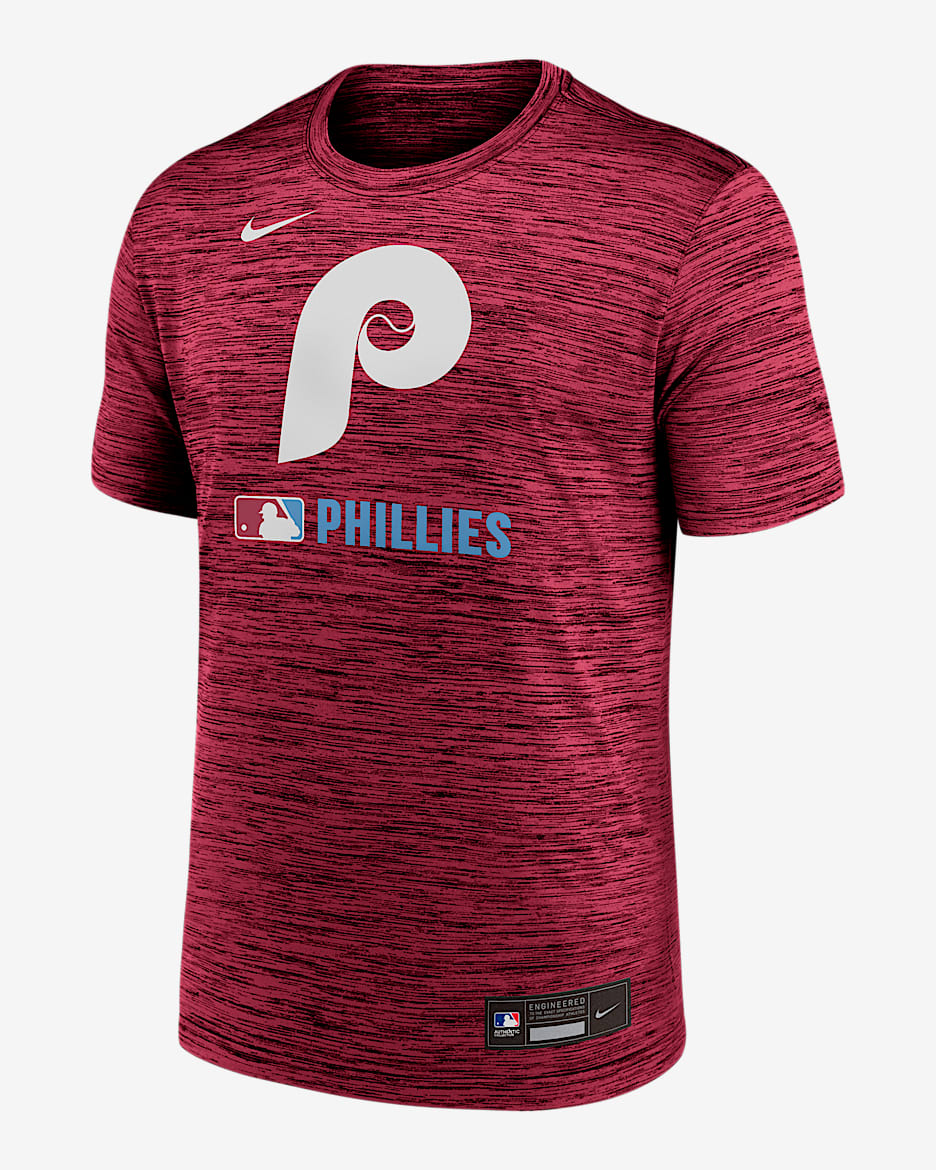 Playera Nike Dri-FIT de la MLB para hombre Philadelphia Phillies Authentic Collection Velocity - Castaña