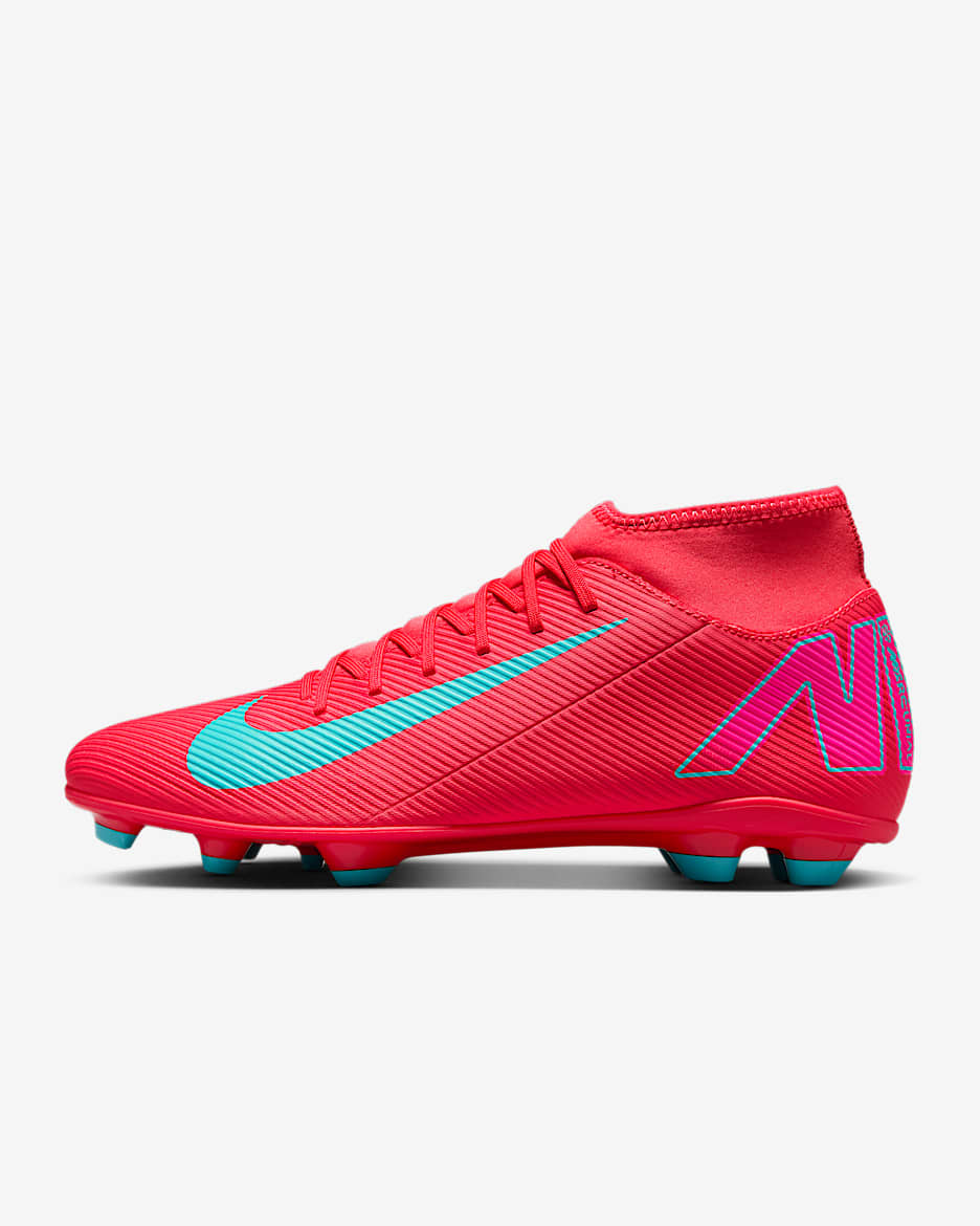 Nike Mercurial Superfly 10 Club MG High-Top Football Boot - Ember Glow/Aurora Green