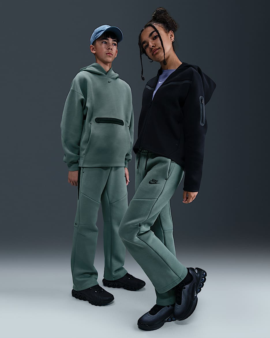 Nike Sportswear Tech Fleece Big Kids' (Boys') Open-Hem Pants - Clay Green/Black/Black