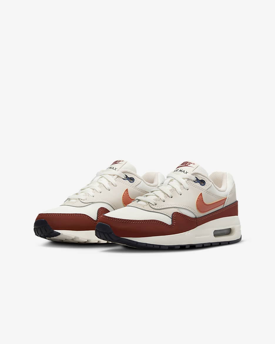 Air Max 1 sko til store barn - Sail/Mars Stone/Desert Sand/Vintage Coral