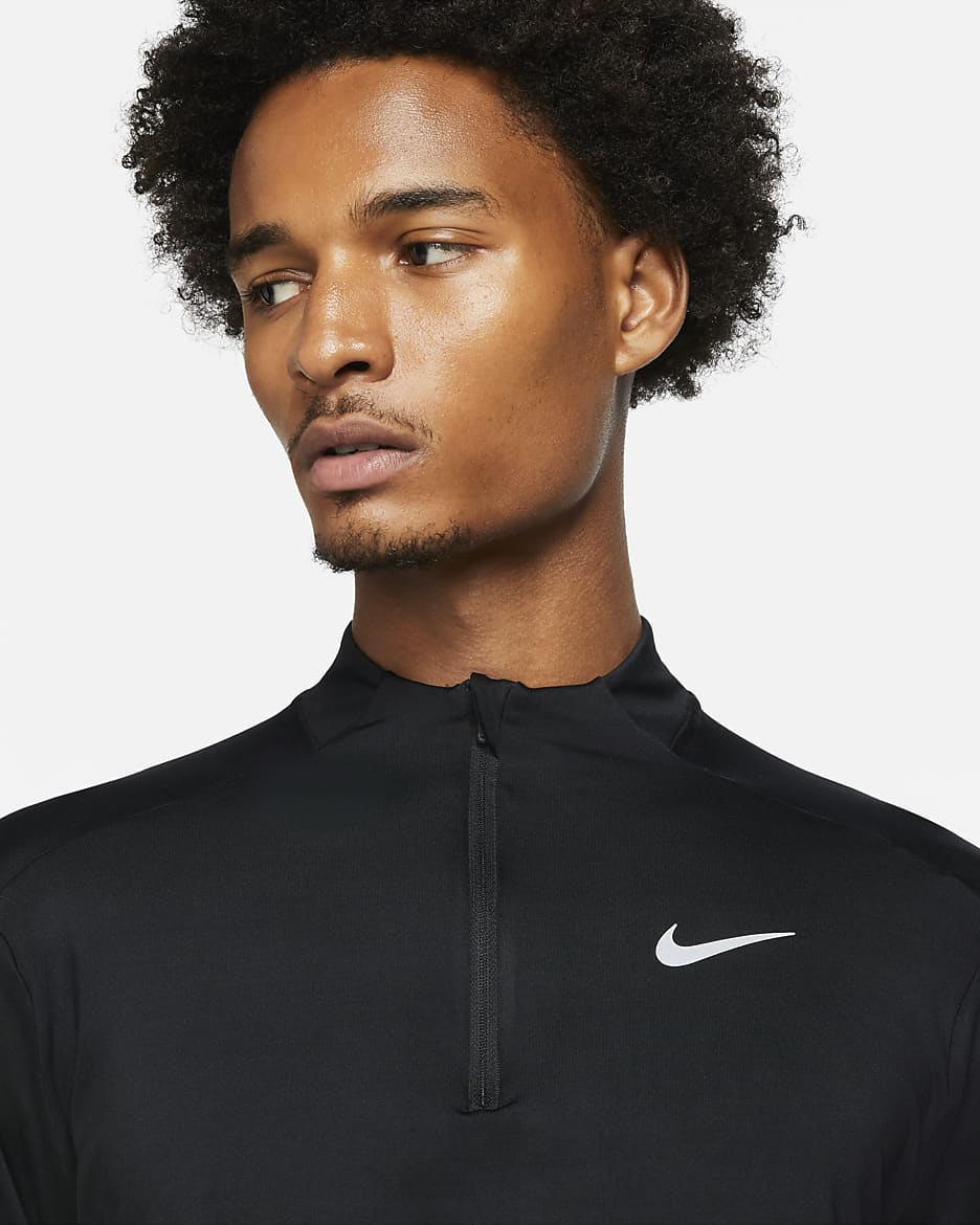 Camisola de running Dri-FIT com fecho até meio Nike para homem - Preto