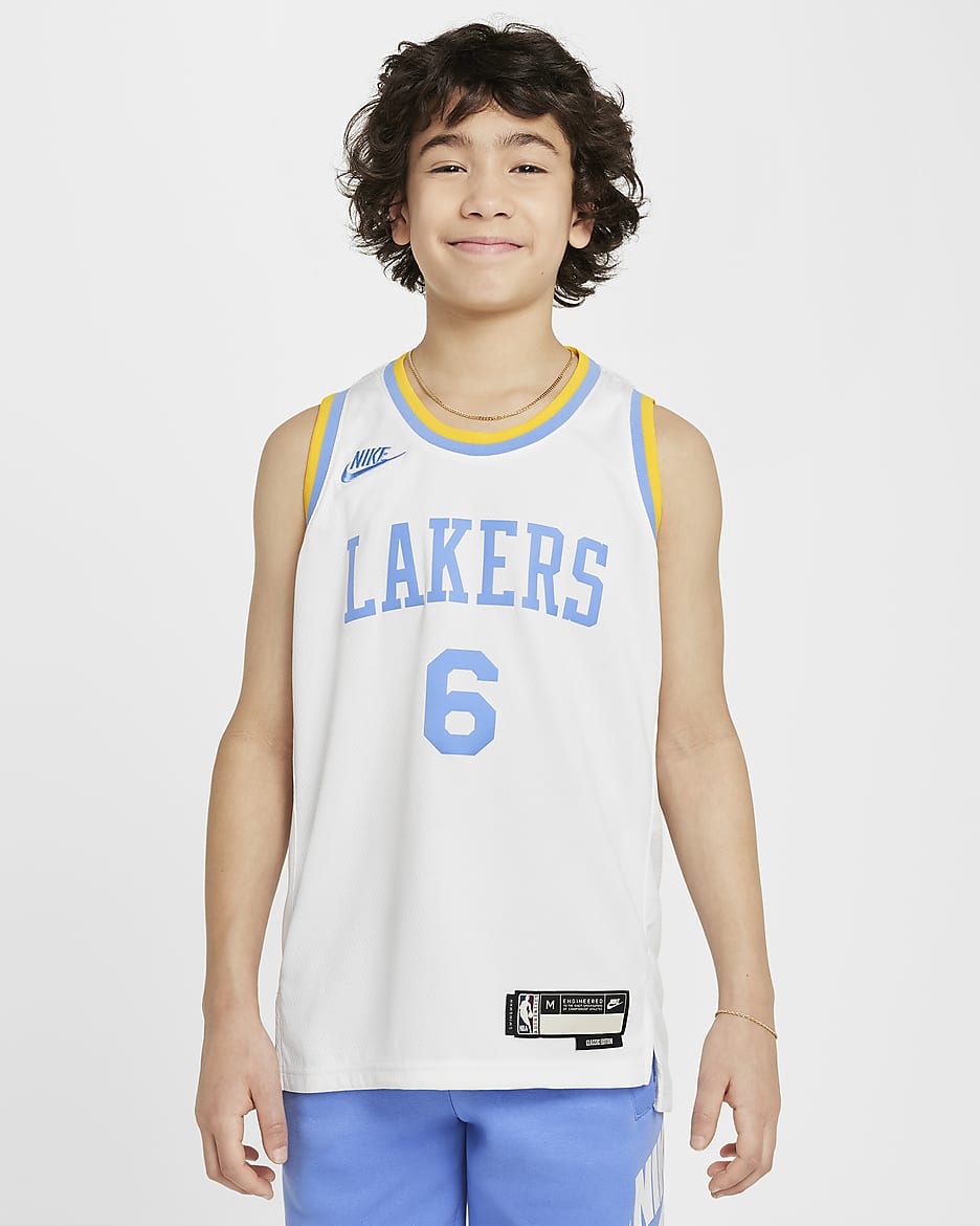 Maillot Nike Dri-FIT NBA Swingman LeBron James Los Angeles Lakers pour enfant plus âgé - Blanc