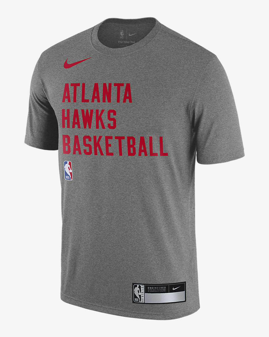 Atlanta Hawks Men's Nike Dri-FIT NBA Practice T-Shirt - Tumbled Grey/Flat Silver/Heather