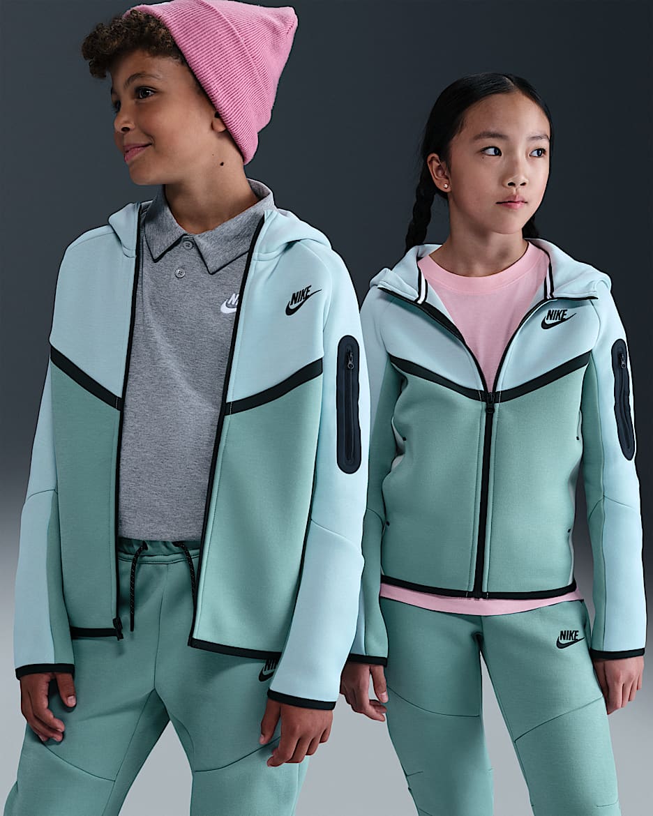 Nike Sportswear Tech Fleece Dessuadora amb caputxa i cremallera completa - Nen/a - Platejat clar/Cannon/Negre/Negre