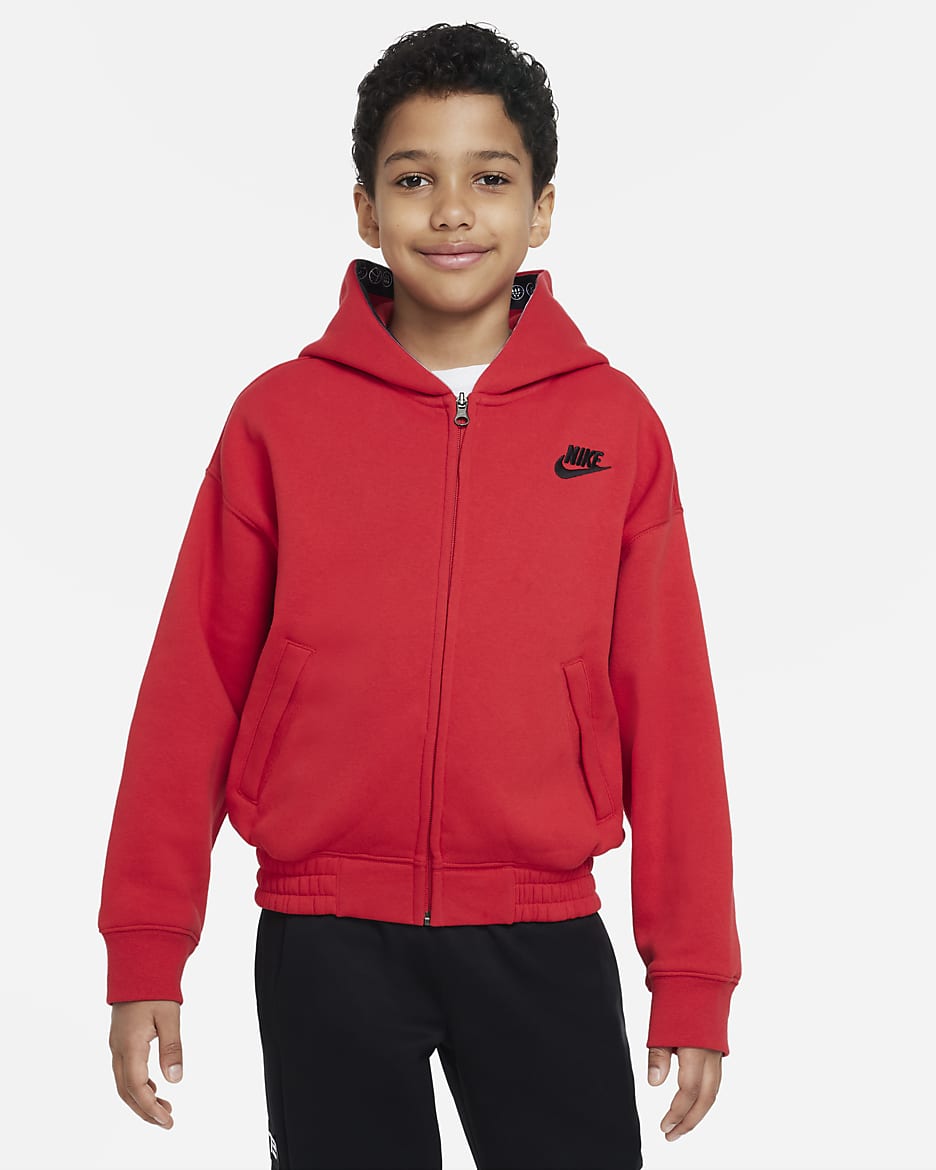 Nike Culture of Basketball Older Kids' (Boys') Full-Zip Hoodie - University Red/Black
