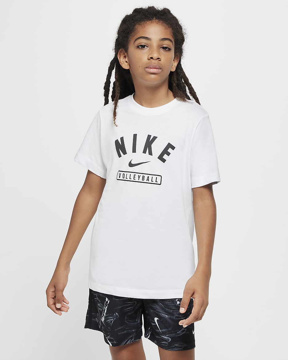 Nike Big Kids' Volleyball T-Shirt - White/Black