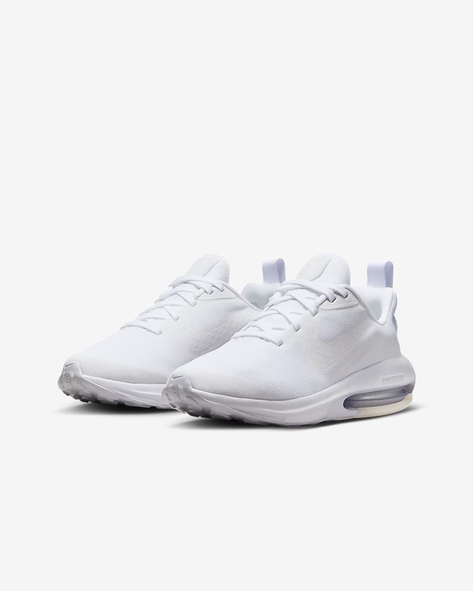 Nike Air Zoom Arcadia 2-løbesko til vej til større børn - hvid/hvid/Pure Platinum/hvid