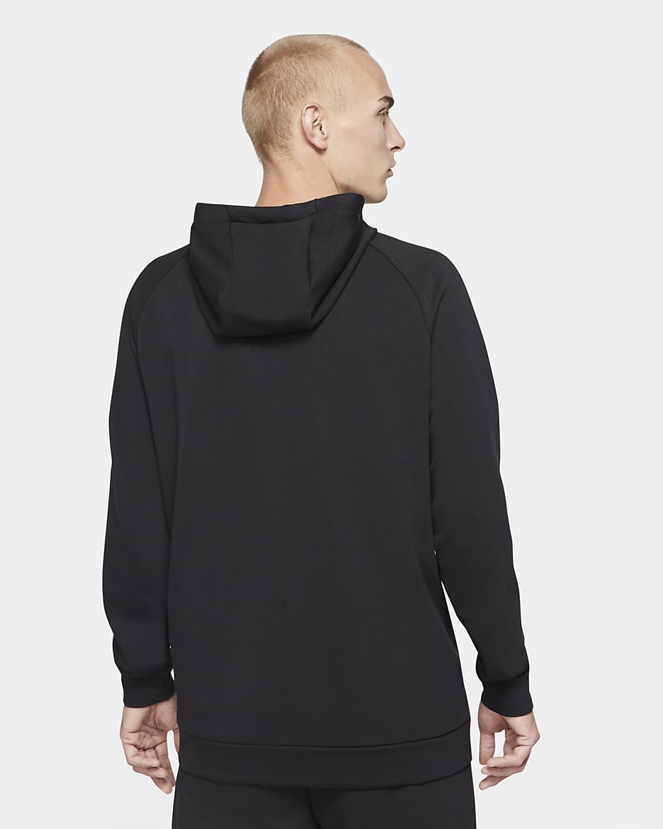 Nike Dry Graphic Men's Dri-FIT Hooded Fitness Pullover Hoodie - Black/White