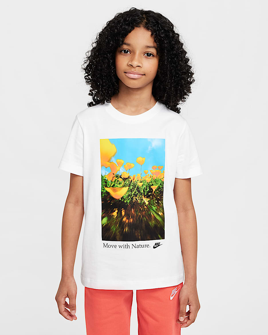 Playera para niños talla grande Nike Sportswear - Blanco