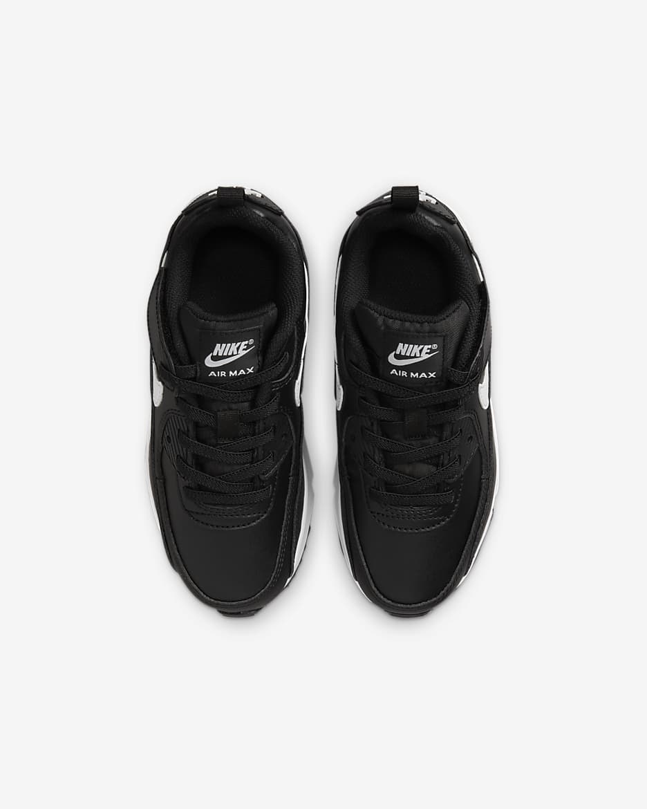 Tenis para niños de preescolar Nike Air Max 90 EasyOn - Negro/Negro/Blanco