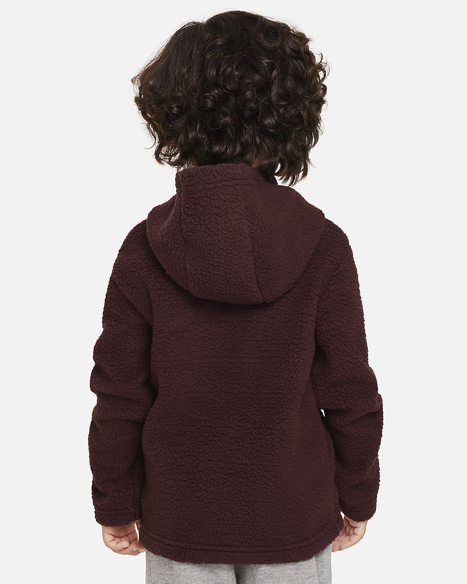 Sudadera con gorro sin cierre infantil Nike Sportswear Sherpa Pullover Hoodie - Burdeos enérgico