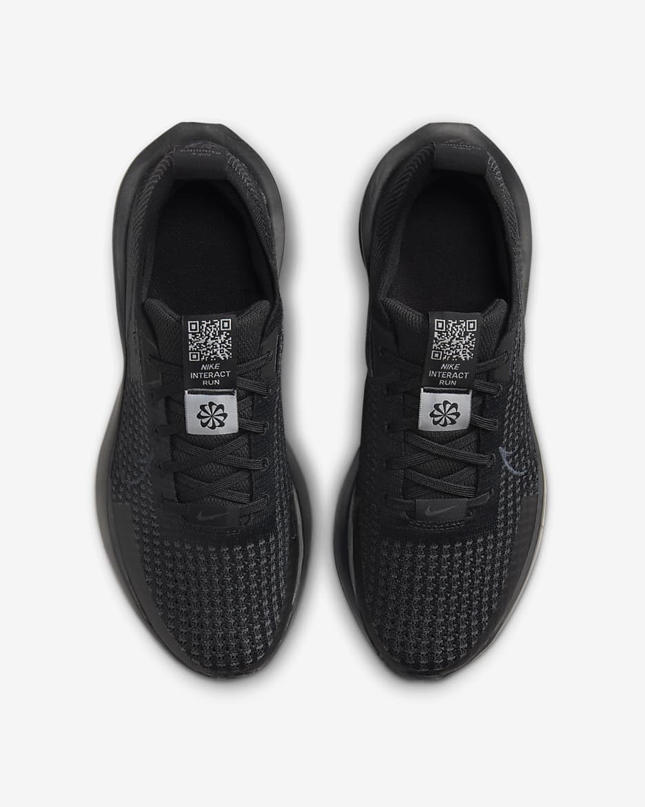 Tenis de correr en pavimento para mujer Nike Interact Run - Negro/Gris lobo/Antracita